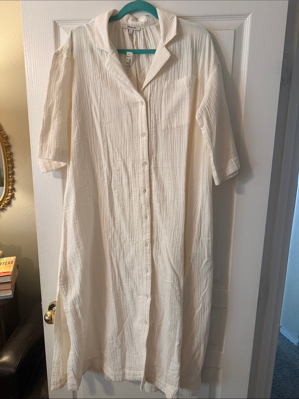 Madewell long button up dress/swimsuit cover up